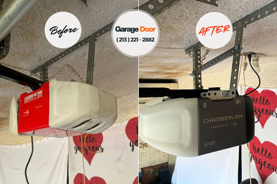 Before and after: garage door repair Eagle Lake, MN